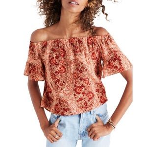 Madewell XS Silk Off The Shoulder Top NWT